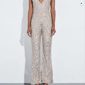 Peace + Love Brand NWOT Sequin Flare Leg Jumpsuit
